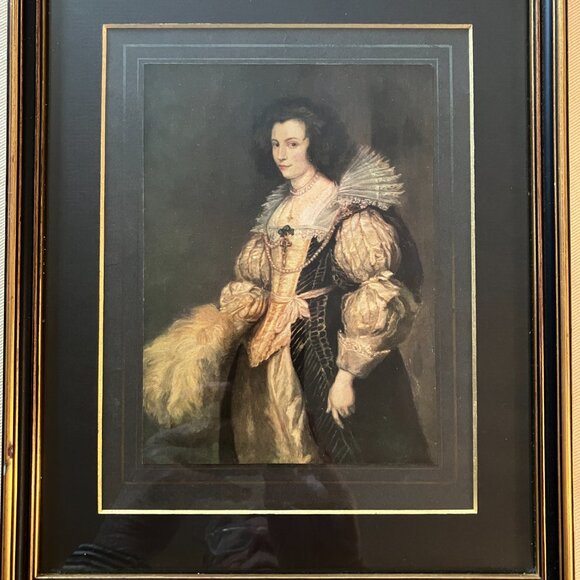 Vintage Framed Picture Elizabethan Woman with Smile - Picture 3 of 7